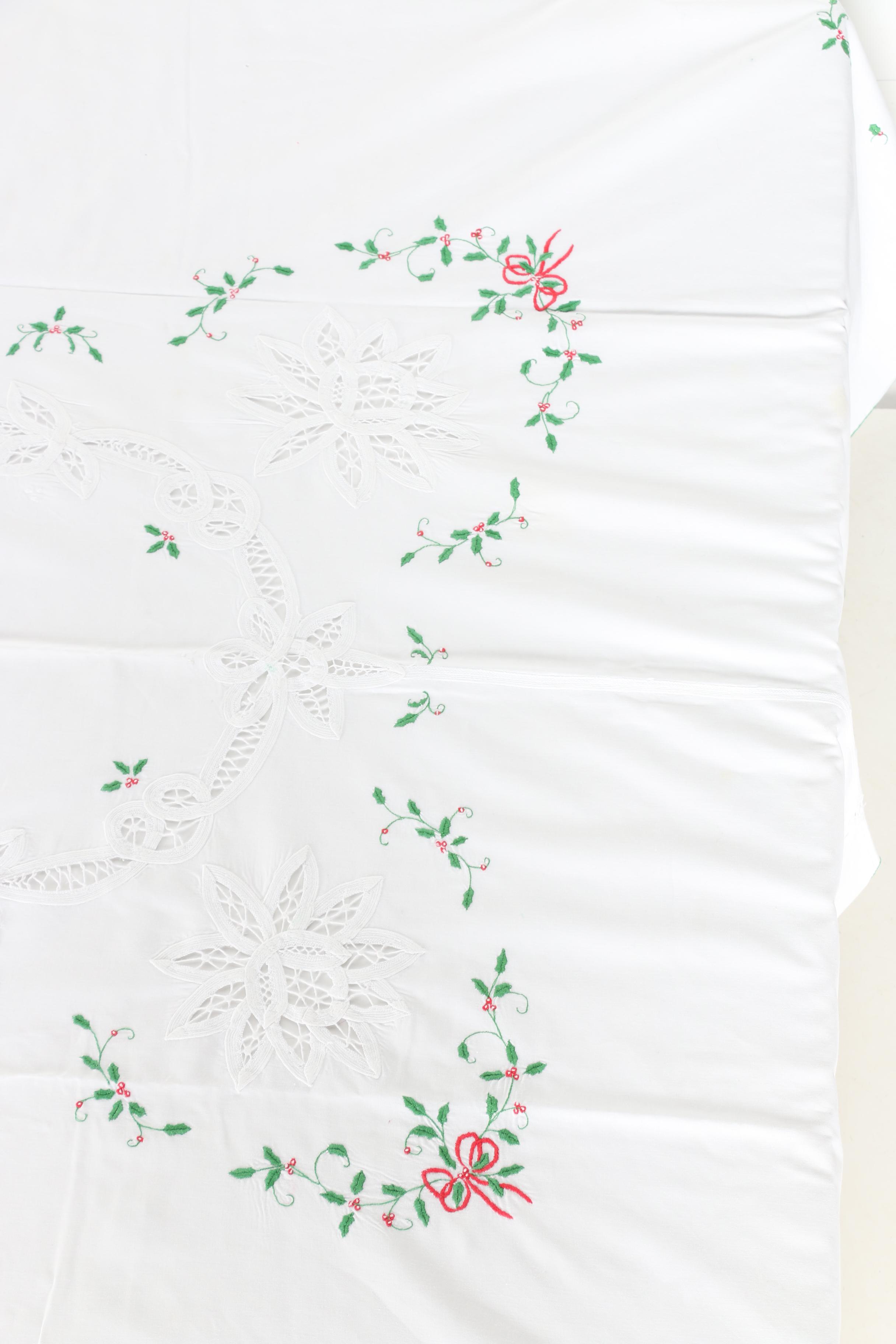 Embroidered and Cutwork Table Linens