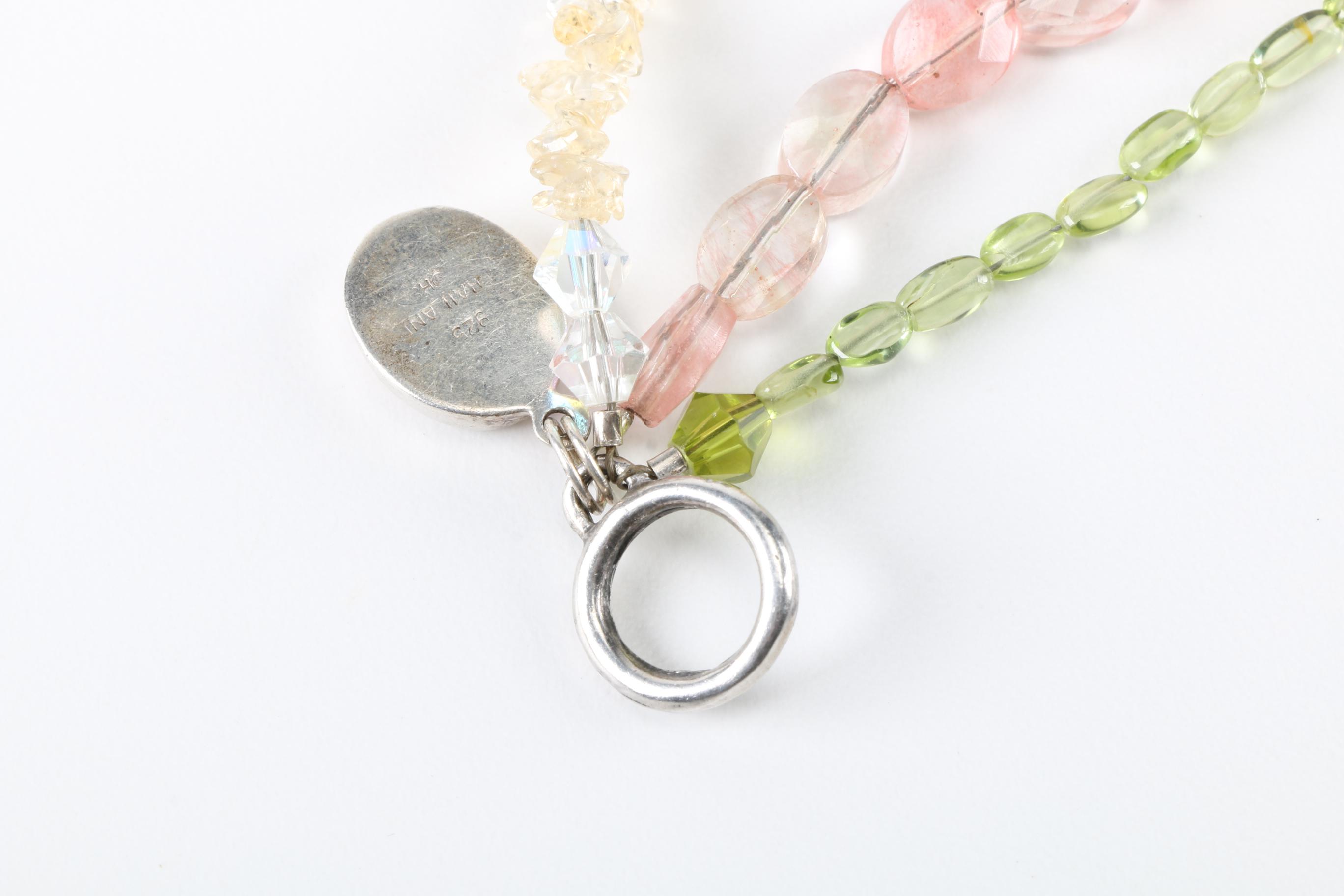 Assorted Beaded Costume Jewelry Featuring Peridot And Citrine