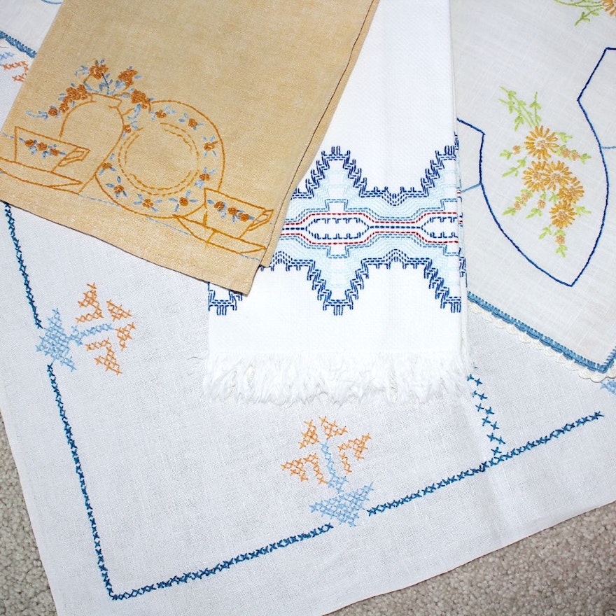 Vintage Hand Decorated Linens