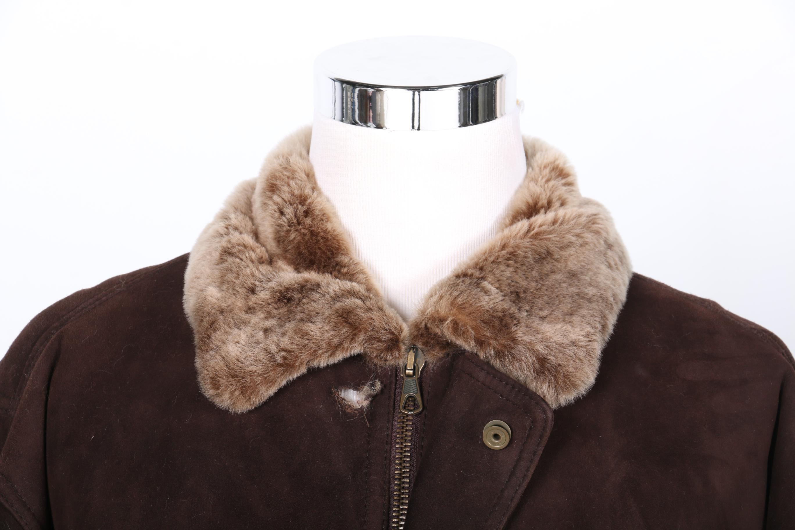 Andrew Marc Brown Leather Coat