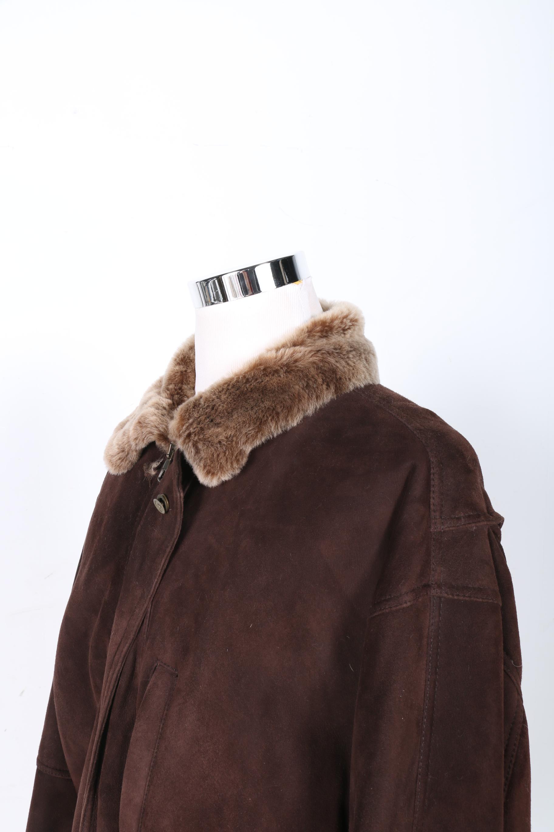 Andrew Marc Brown Leather Coat