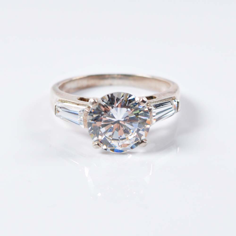 Sterling Silver and Cubic Zirconia Rings and Necklace