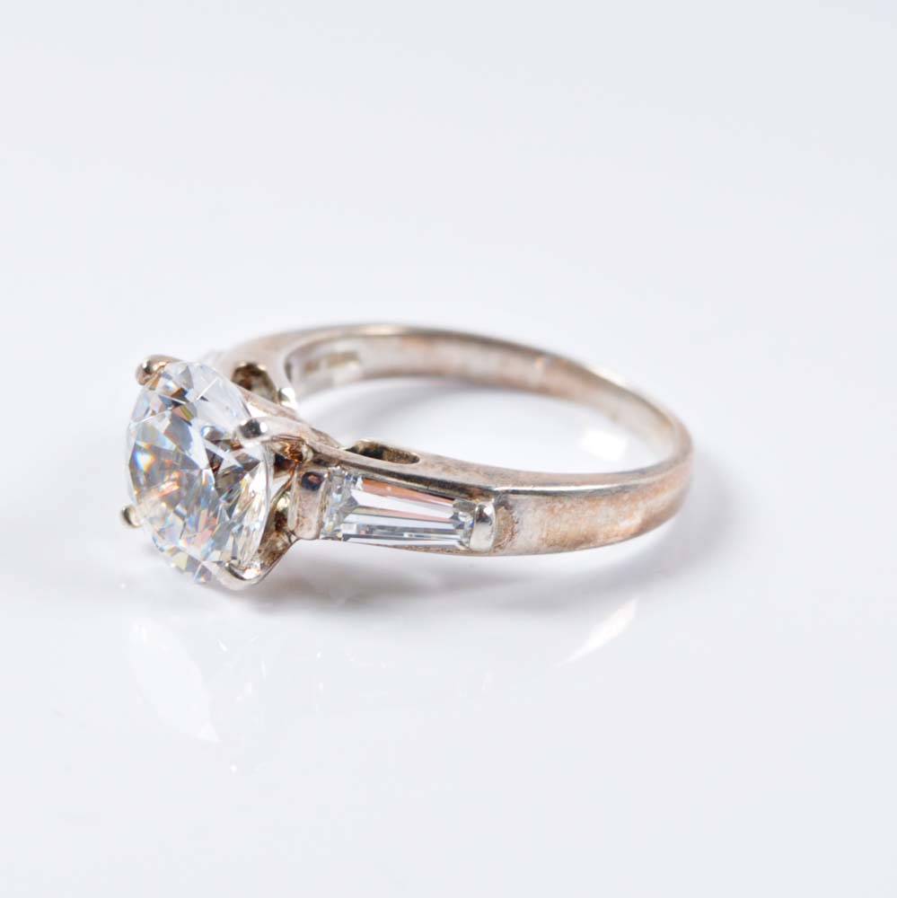 Sterling Silver and Cubic Zirconia Rings and Necklace