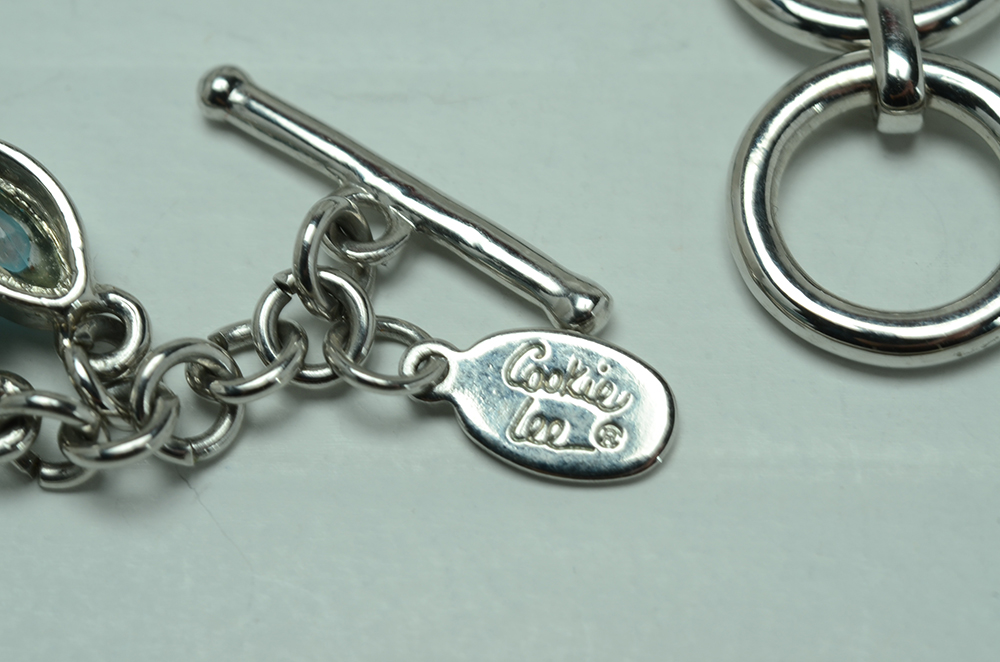 Silver Tone Jewelry with Glass and Other Inlay