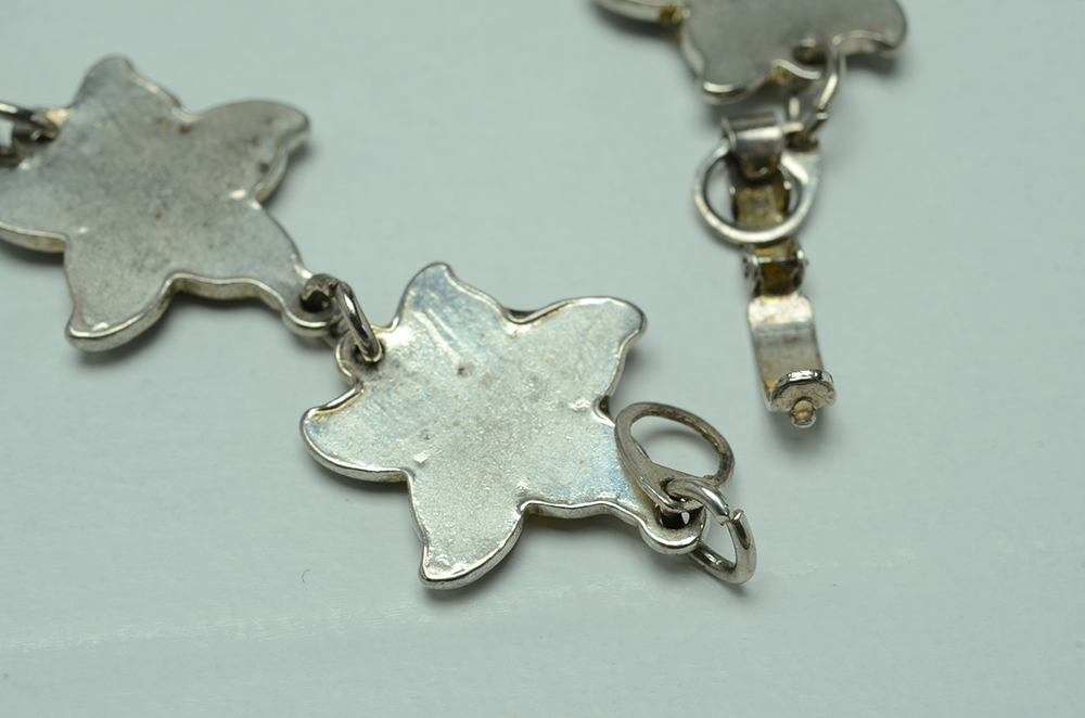 Silver Tone Jewelry with Glass and Other Inlay