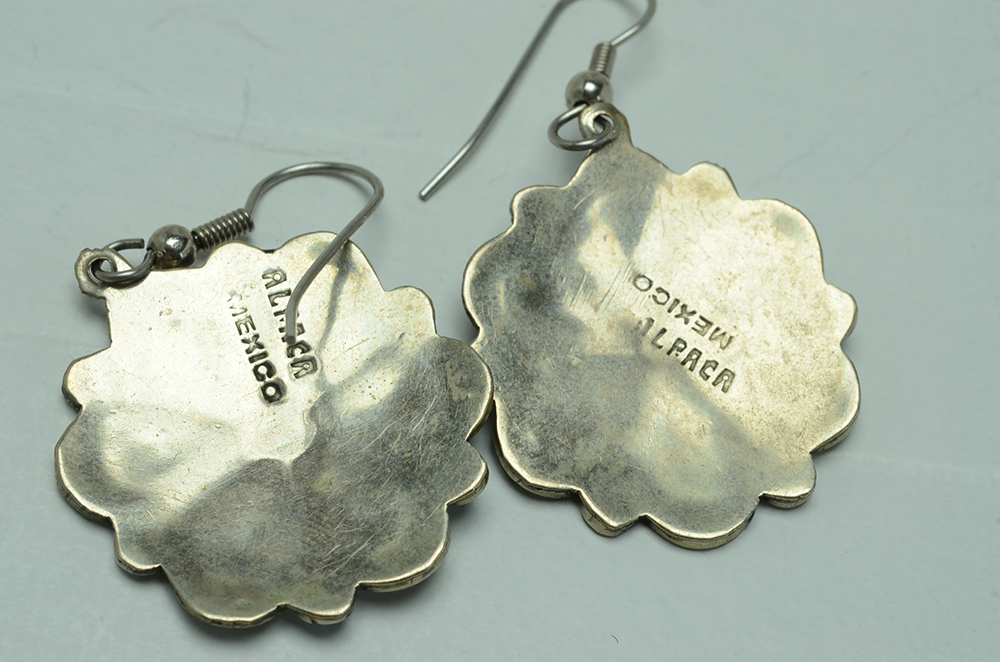 Silver Tone Jewelry with Glass and Other Inlay