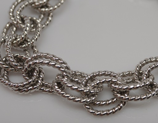 Sterling Silver Twisted Double Link Bracelet