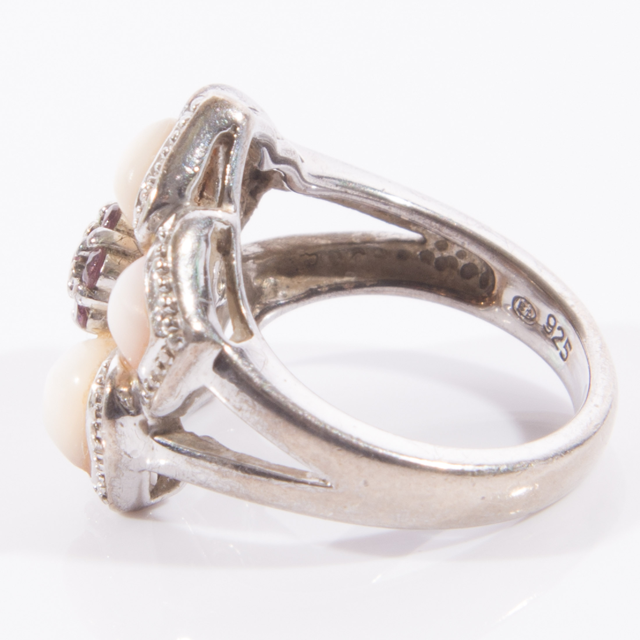 Mother of Pearl and Ruby Ring