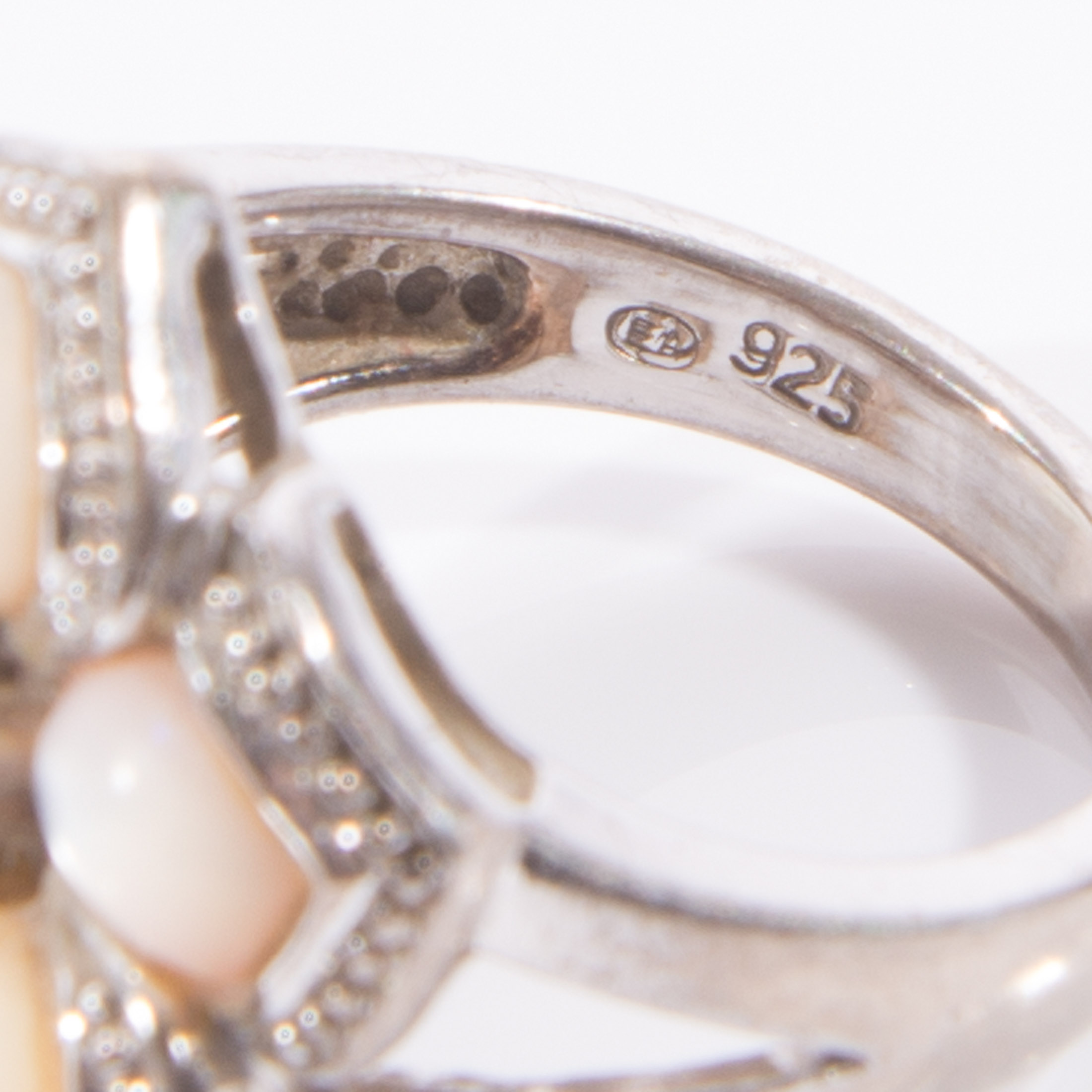 Mother of Pearl and Ruby Ring