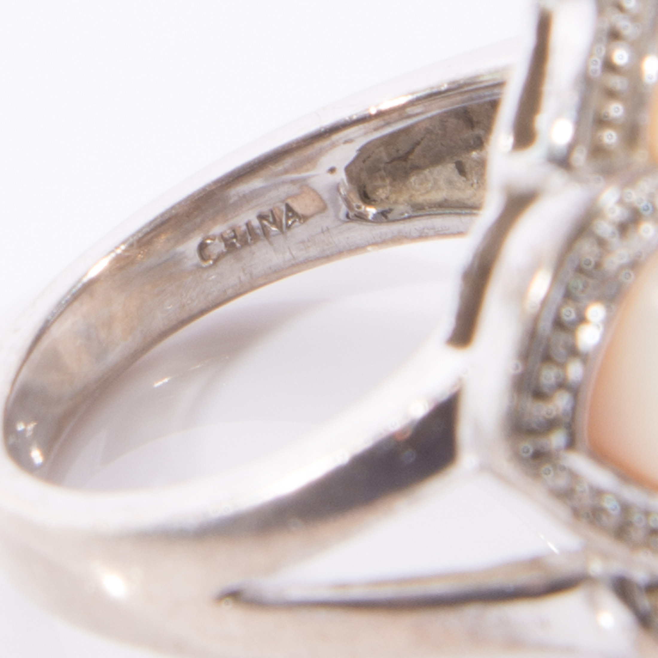 Mother of Pearl and Ruby Ring