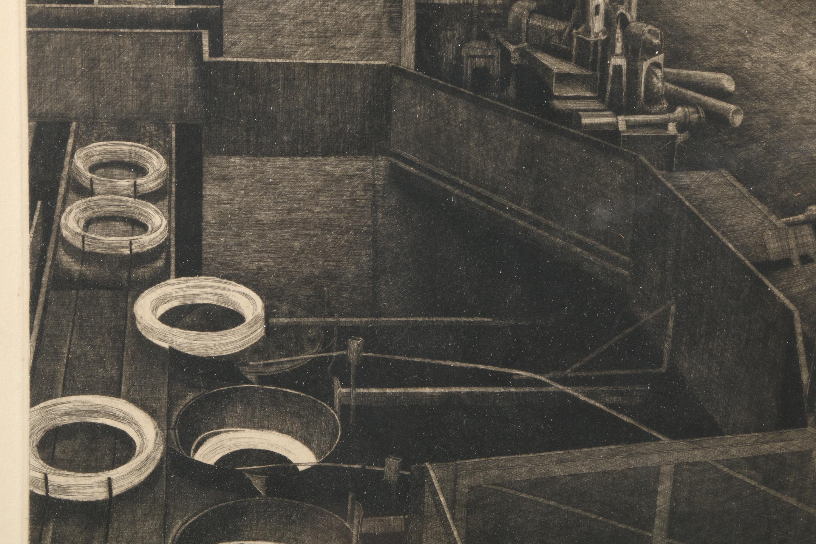 Jackson Lee Nesbitt Etching "Rod Mill-Sheffield Steel Corporation"