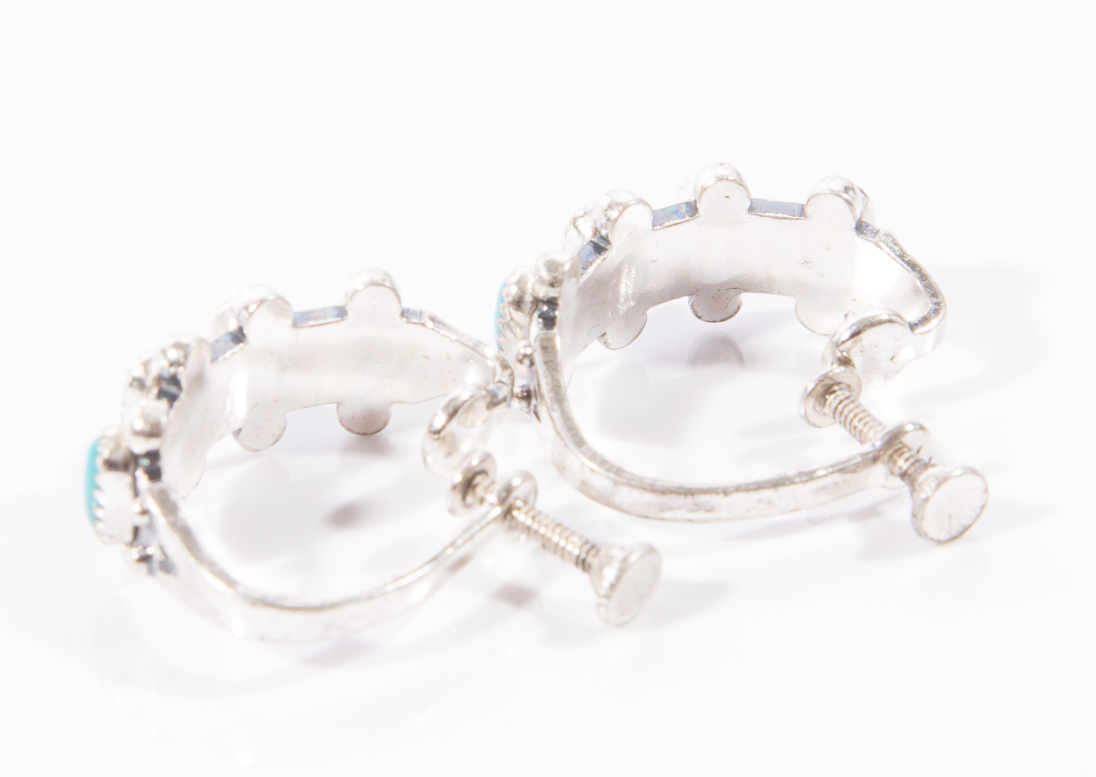 Native American Style Sterling Silver Turquoise Earrings