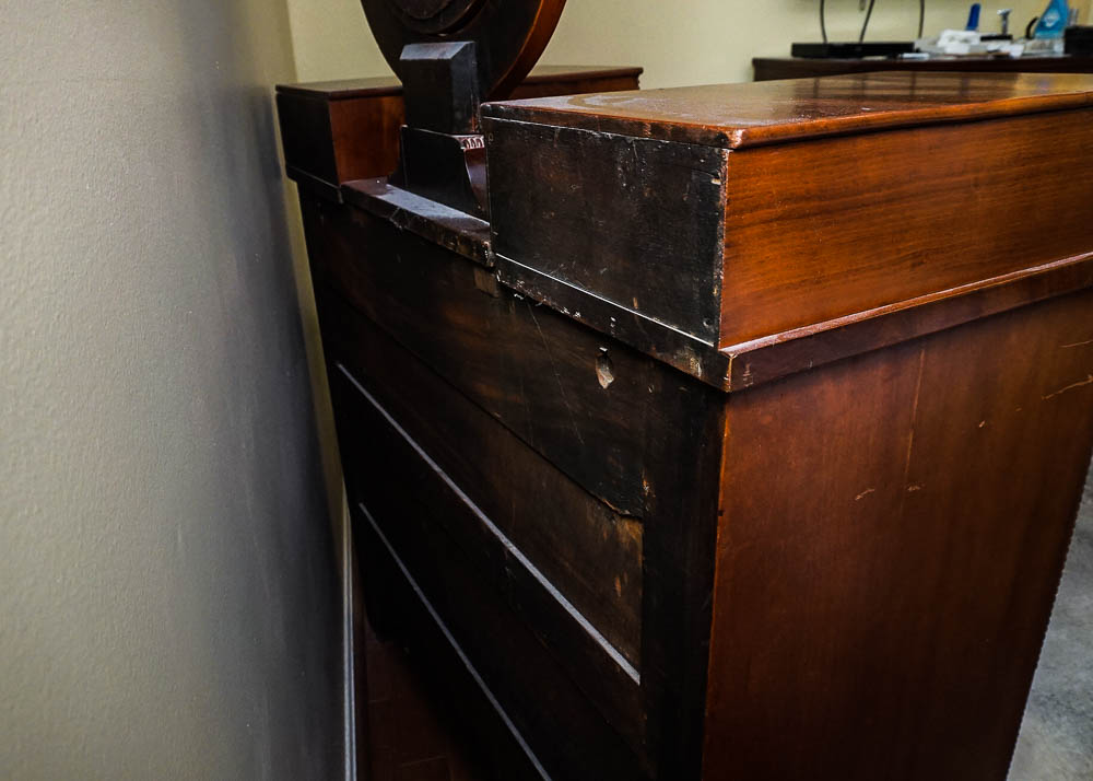 Mid to Late 19th Century Victorian Marble Top Dresser With Mirror