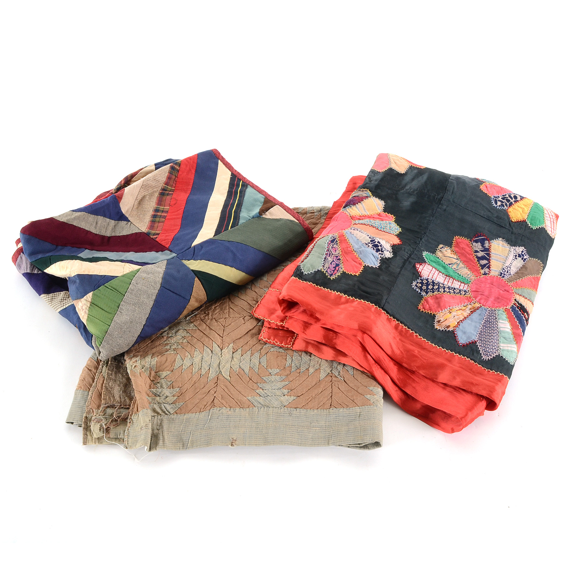 Group of Three Victorian Quilts