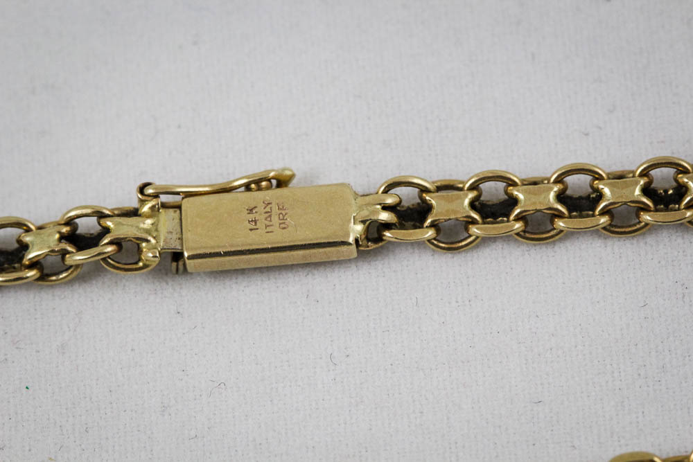 14K Yellow Gold Bismarck Link Bracelet