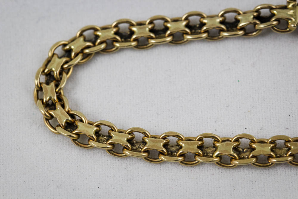 14K Yellow Gold Bismarck Link Bracelet