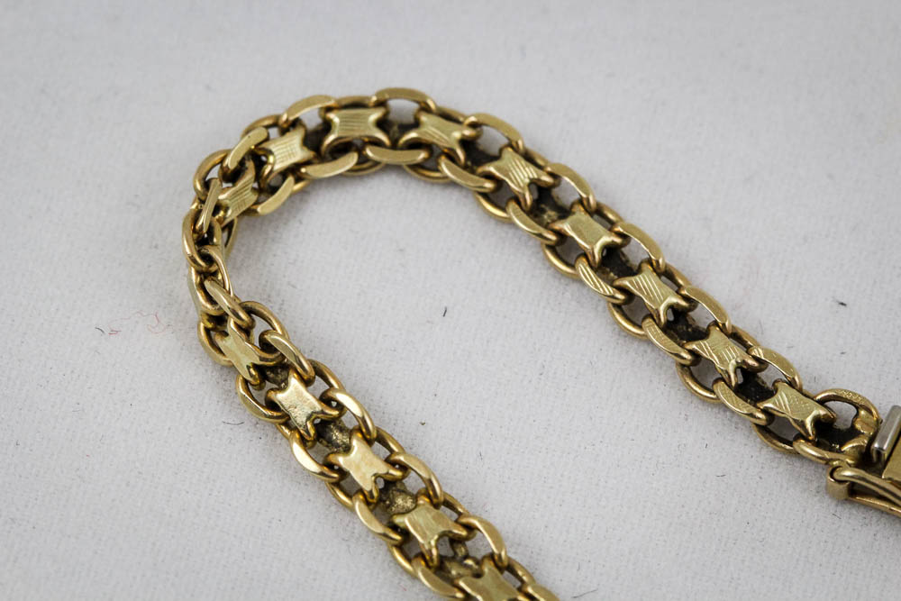 14K Yellow Gold Bismarck Link Bracelet