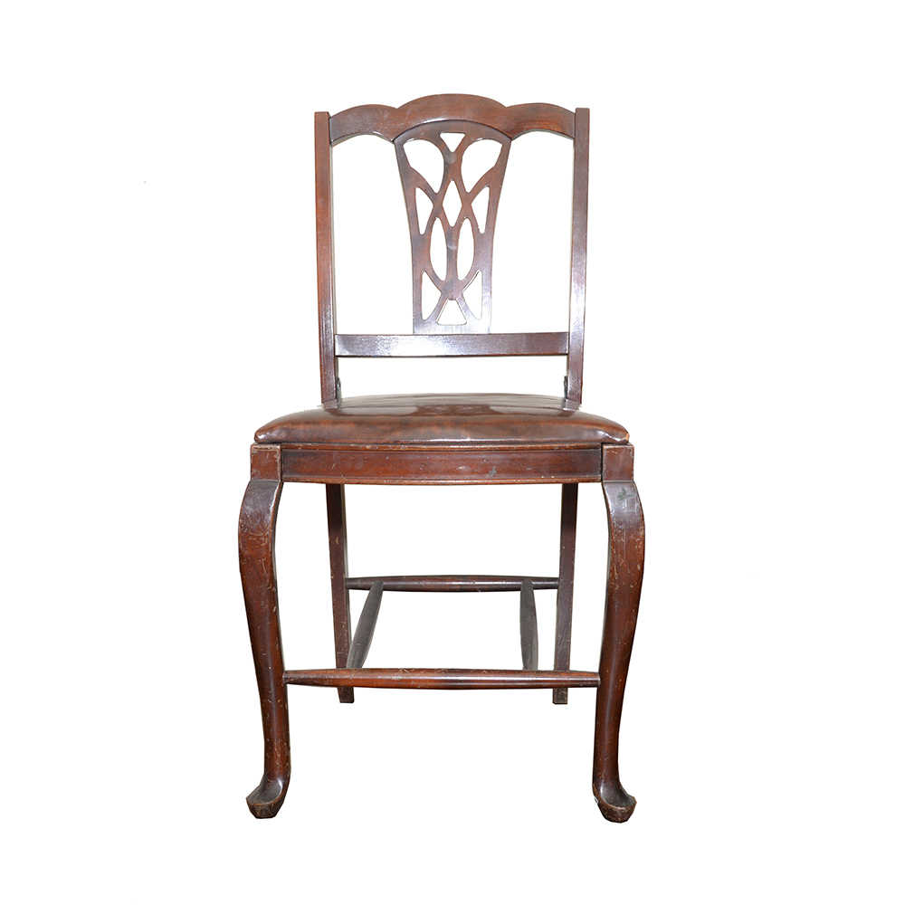 Vintage Mahogany Folding Card Table With Chairs