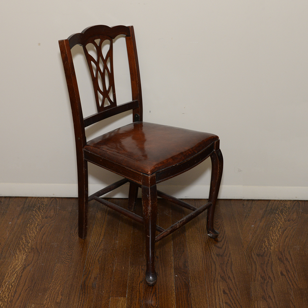Vintage Mahogany Folding Card Table With Chairs