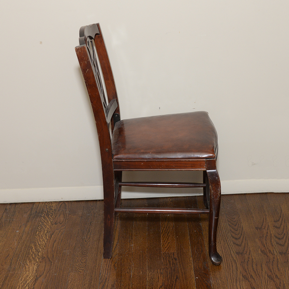 Vintage Mahogany Folding Card Table With Chairs