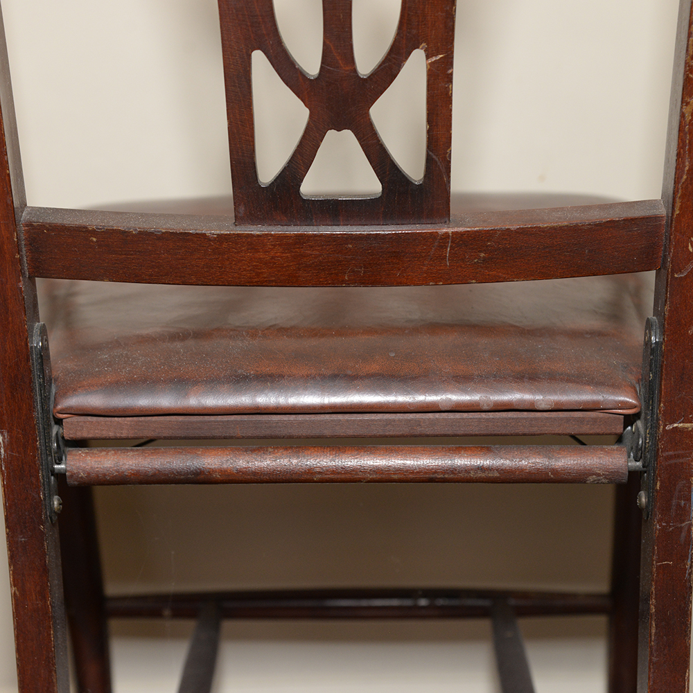 Vintage Mahogany Folding Card Table With Chairs