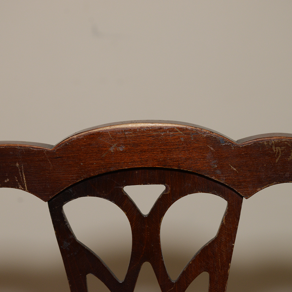 Vintage Mahogany Folding Card Table With Chairs