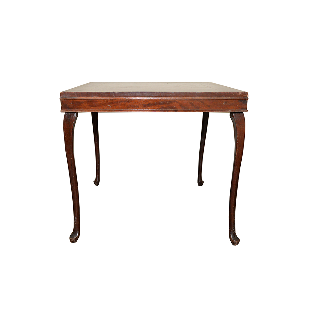 Vintage Mahogany Folding Card Table With Chairs