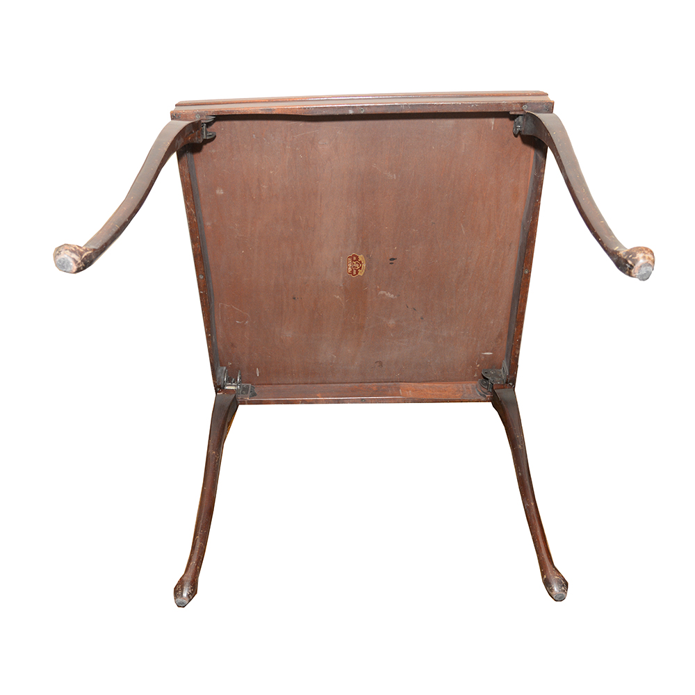 Vintage Mahogany Folding Card Table With Chairs