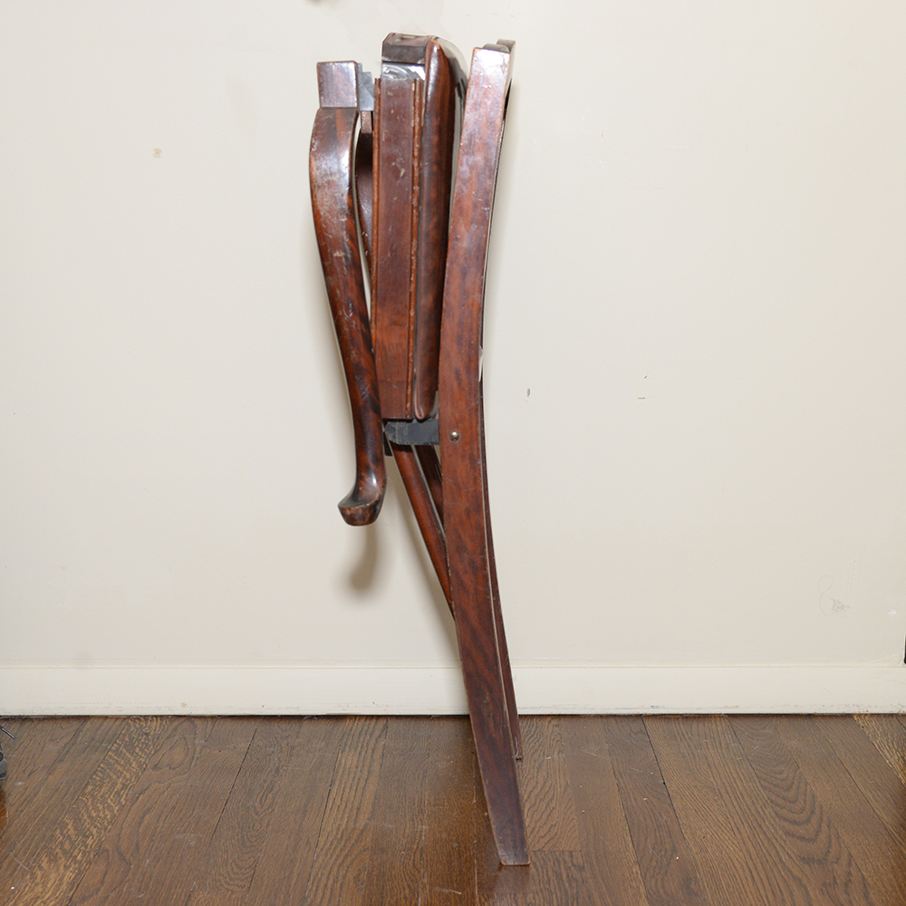 Vintage Mahogany Folding Card Table With Chairs