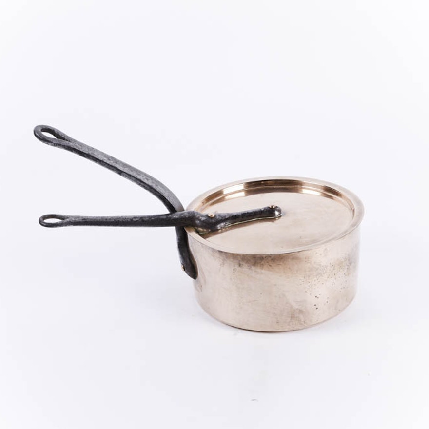 Vintage 1.6 QT Copper Pot with Lid