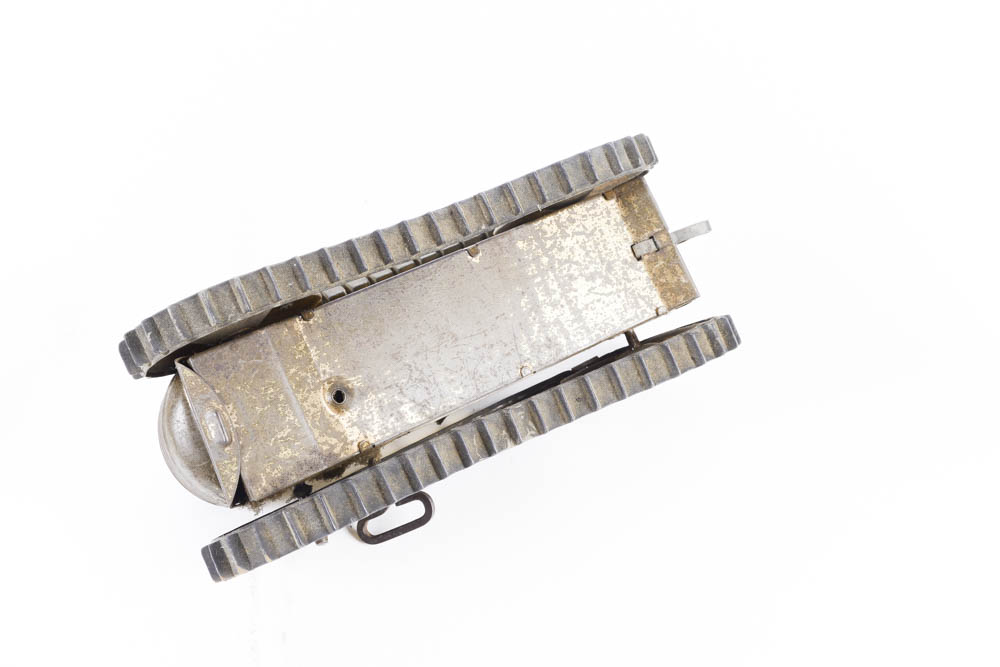 Vintage Glass Marbles and Mechanical Tin Toy Tractor