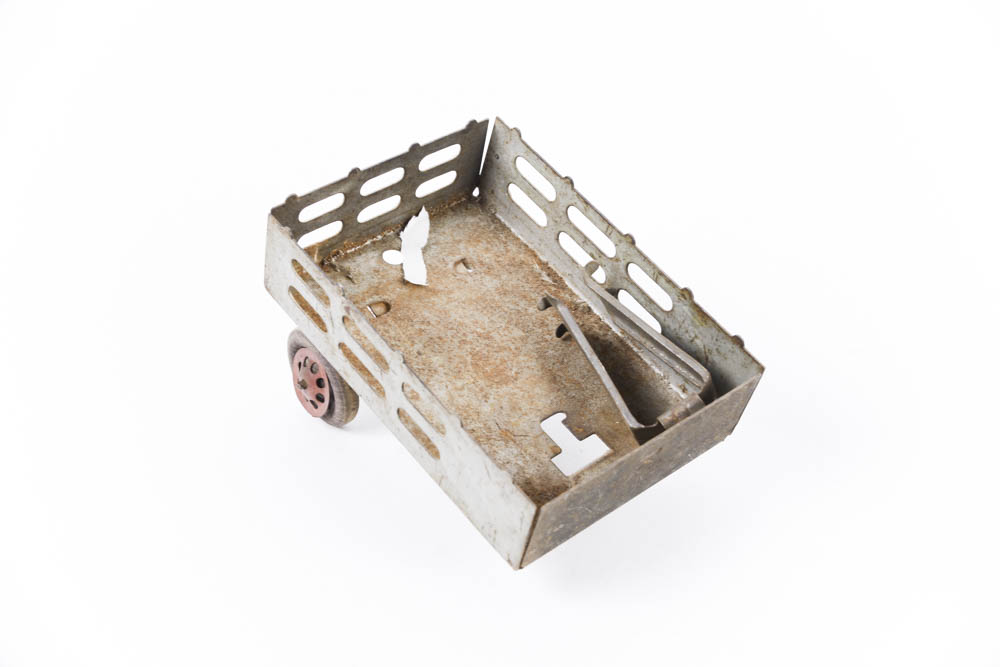 Vintage Glass Marbles and Mechanical Tin Toy Tractor