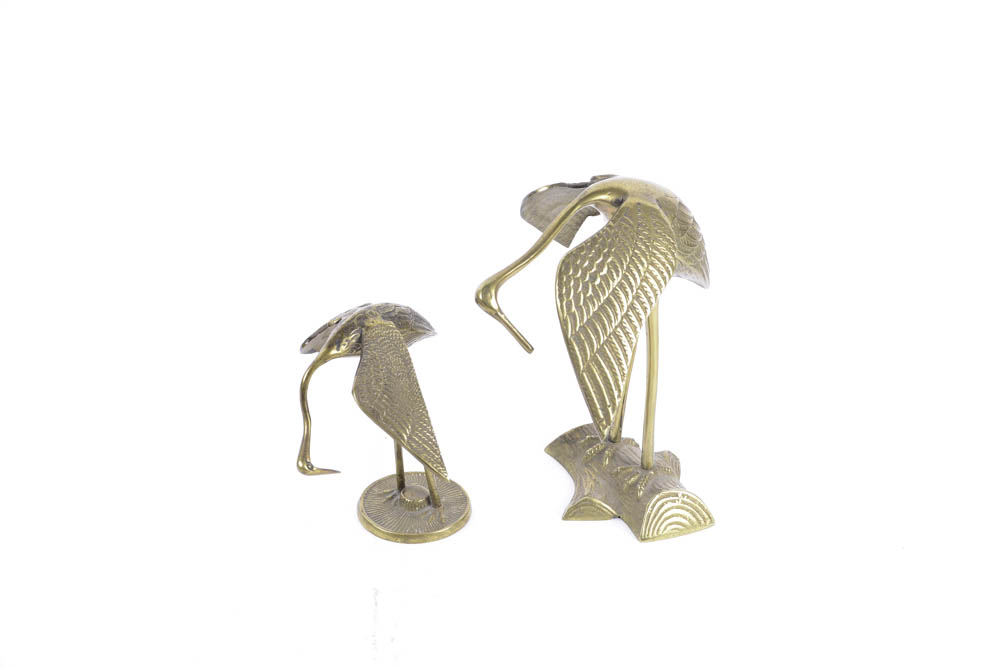 Vintage Mid Century Brass Bird Decor