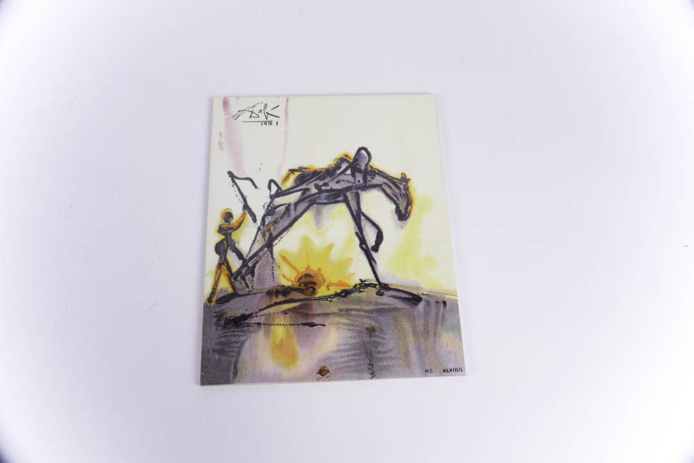 After Salvador Dali Ceramic Tile "The Horse of Labor"