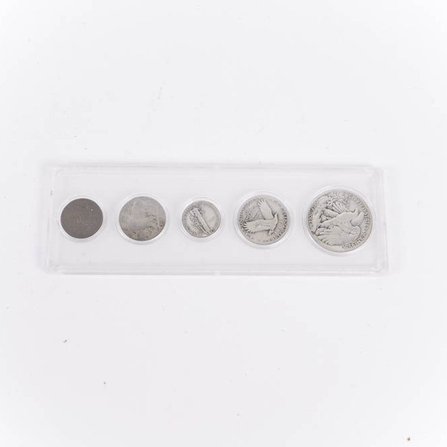 Vintage Coin Set Including Buffalo Nickel and Mercury Head Dime