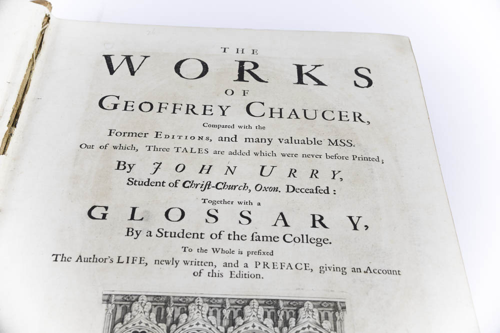 1721 "The Complete Works of Geoffrey Chaucer" First Edition Edited by John Urry