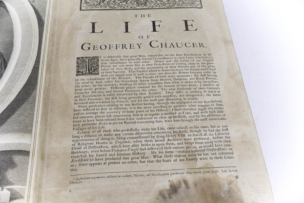 1721 "The Complete Works of Geoffrey Chaucer" First Edition Edited by John Urry