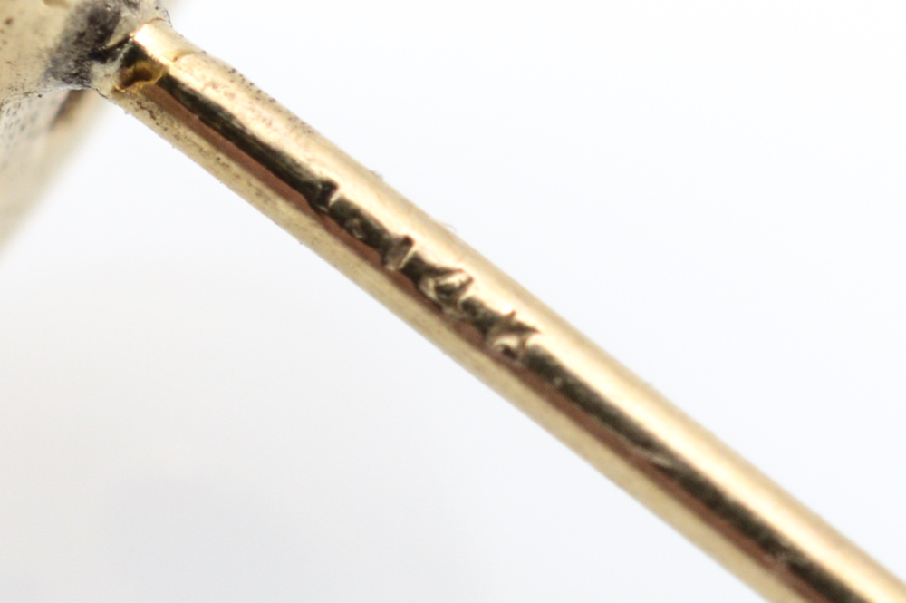 14K Yellow Gold Onyx Stud Earrings