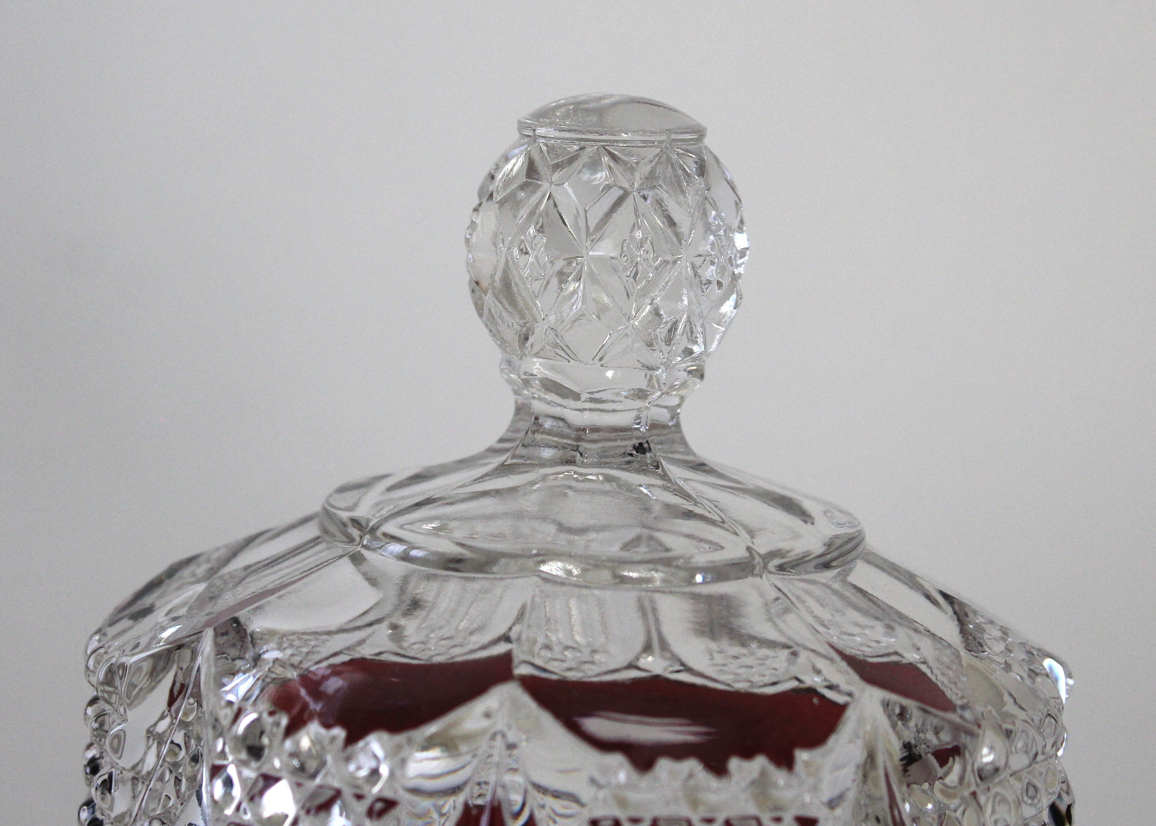1904 World's Fair George Duncan Ruby Flash Glass Butter Lid
