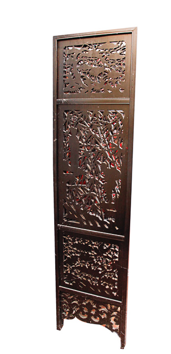 Chinese Carved Wood Folding Screens