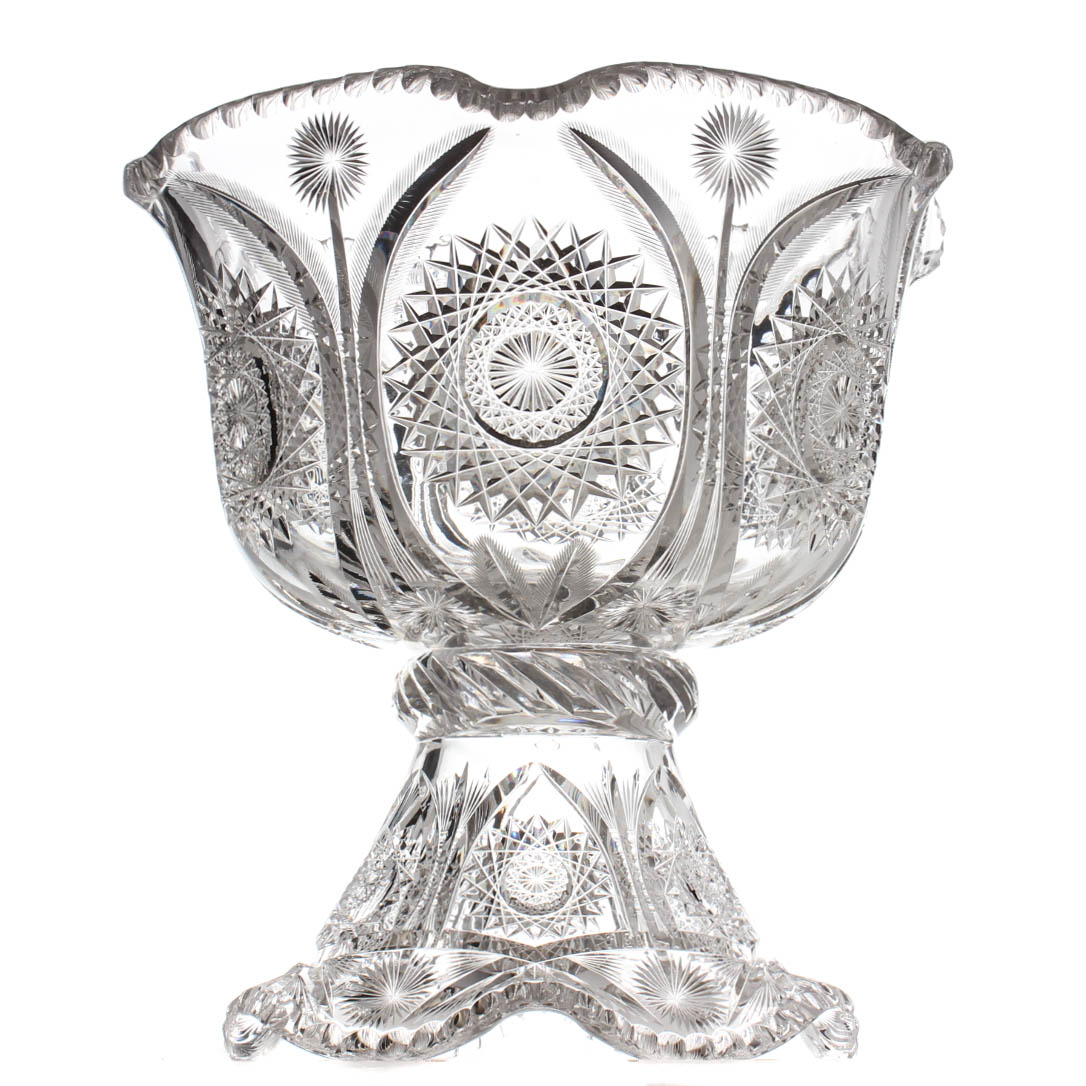 American Brilliant Period Punch Bowl With Ladle