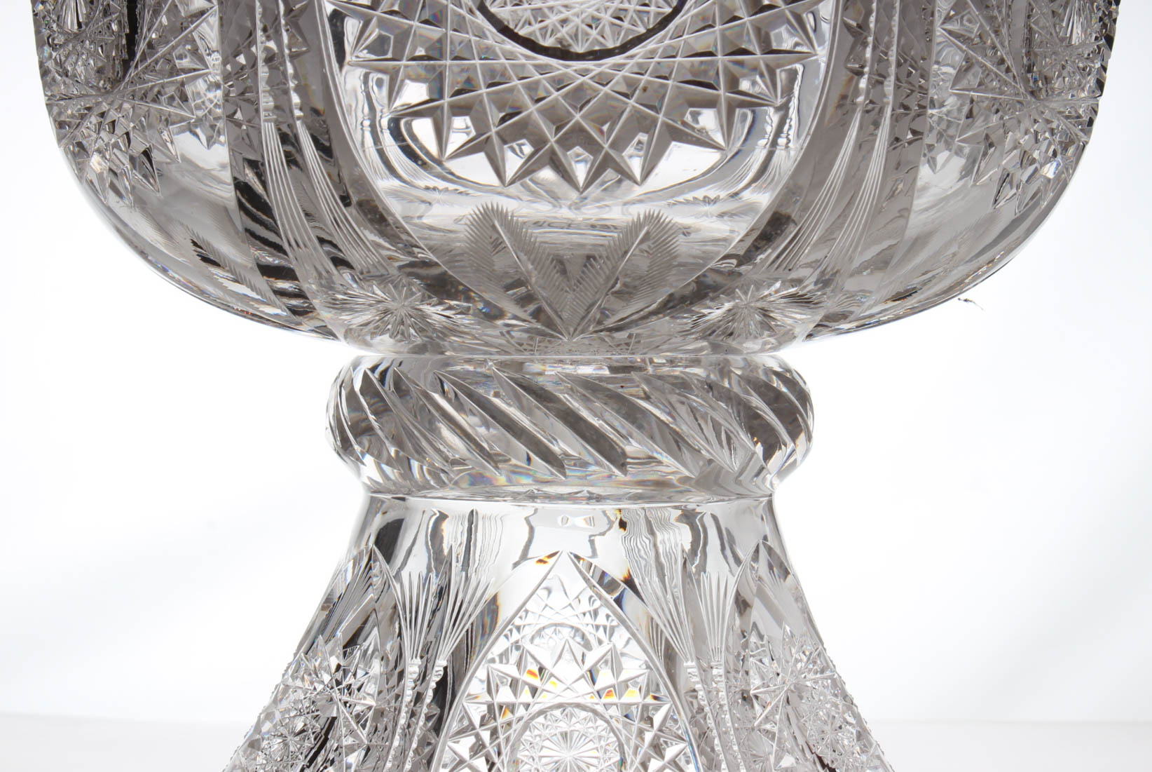 American Brilliant Period Punch Bowl With Ladle