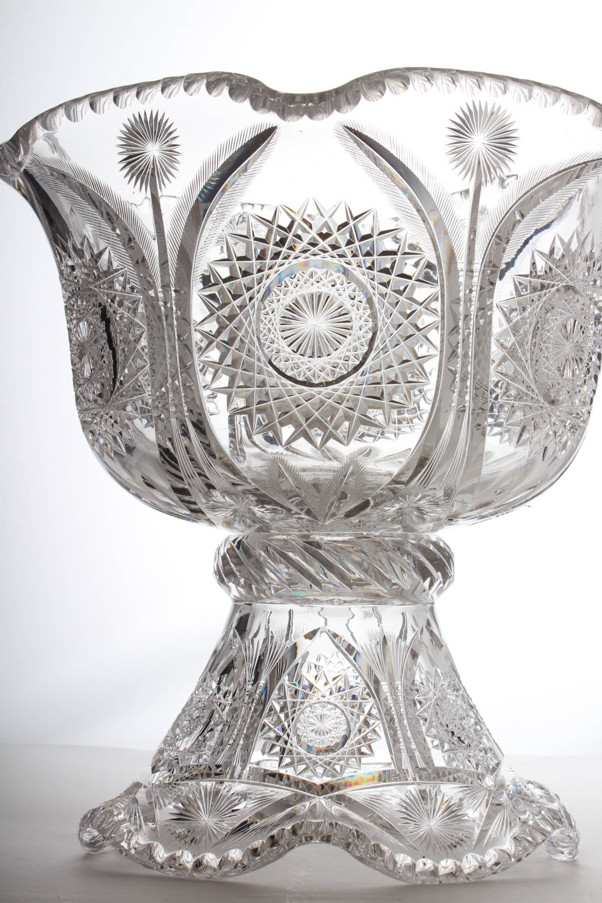 American Brilliant Period Punch Bowl With Ladle