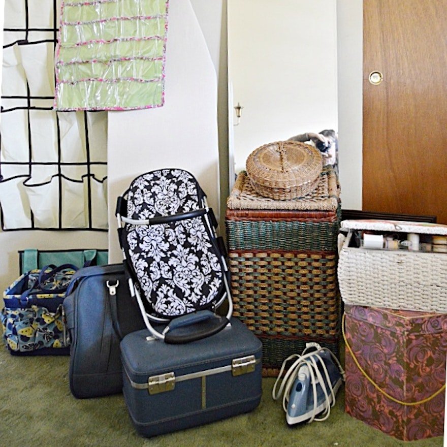 Sewing Basket, Suitcases, Storage