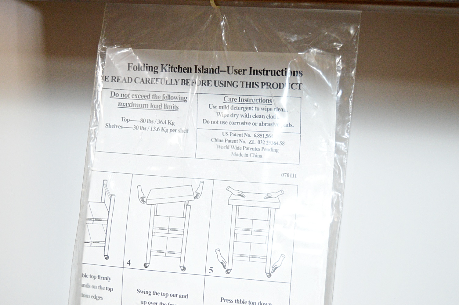 Folding Wood Kitchen Island by Oasis Concepts