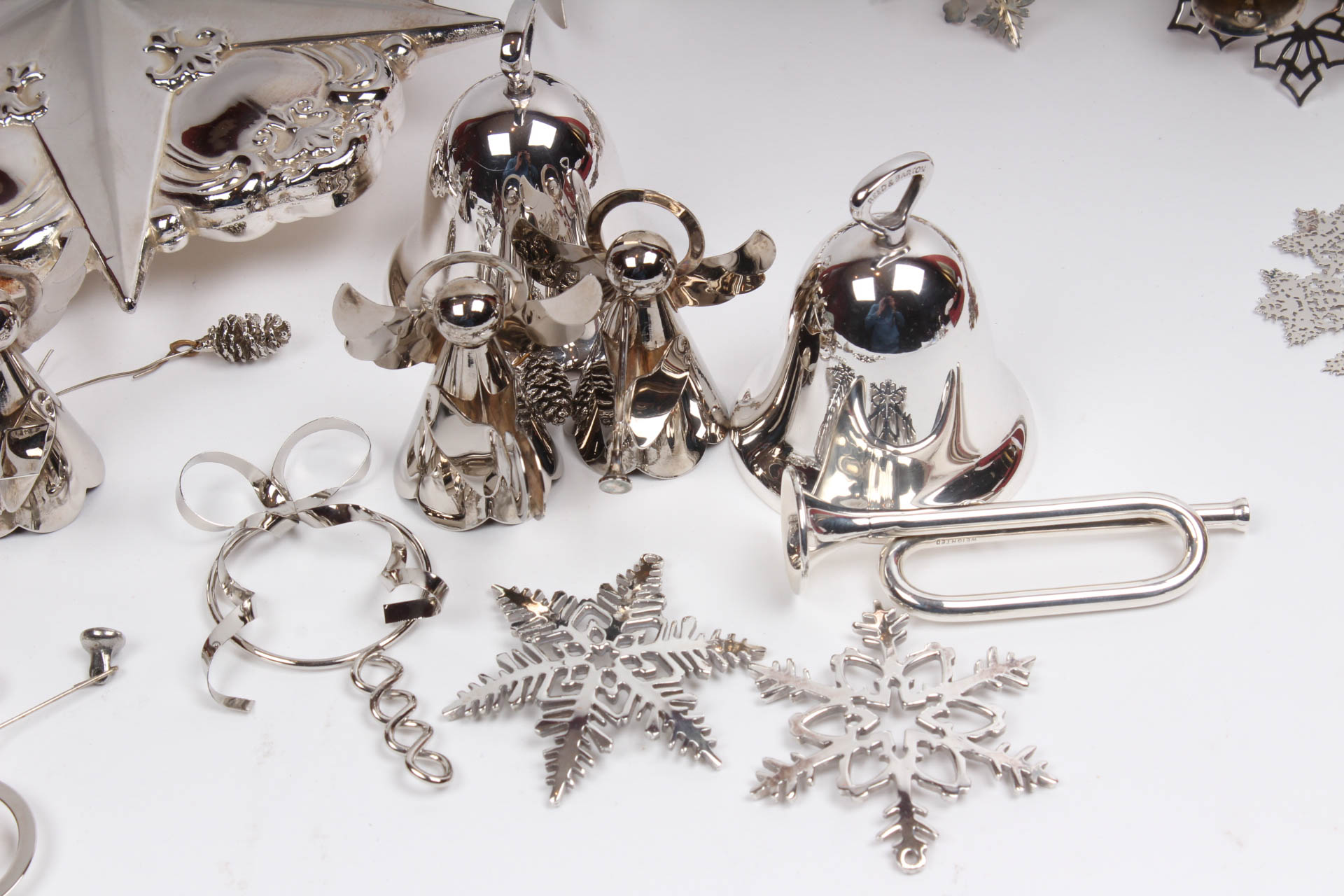 Silver Plate and Pewter Christmas Ornaments