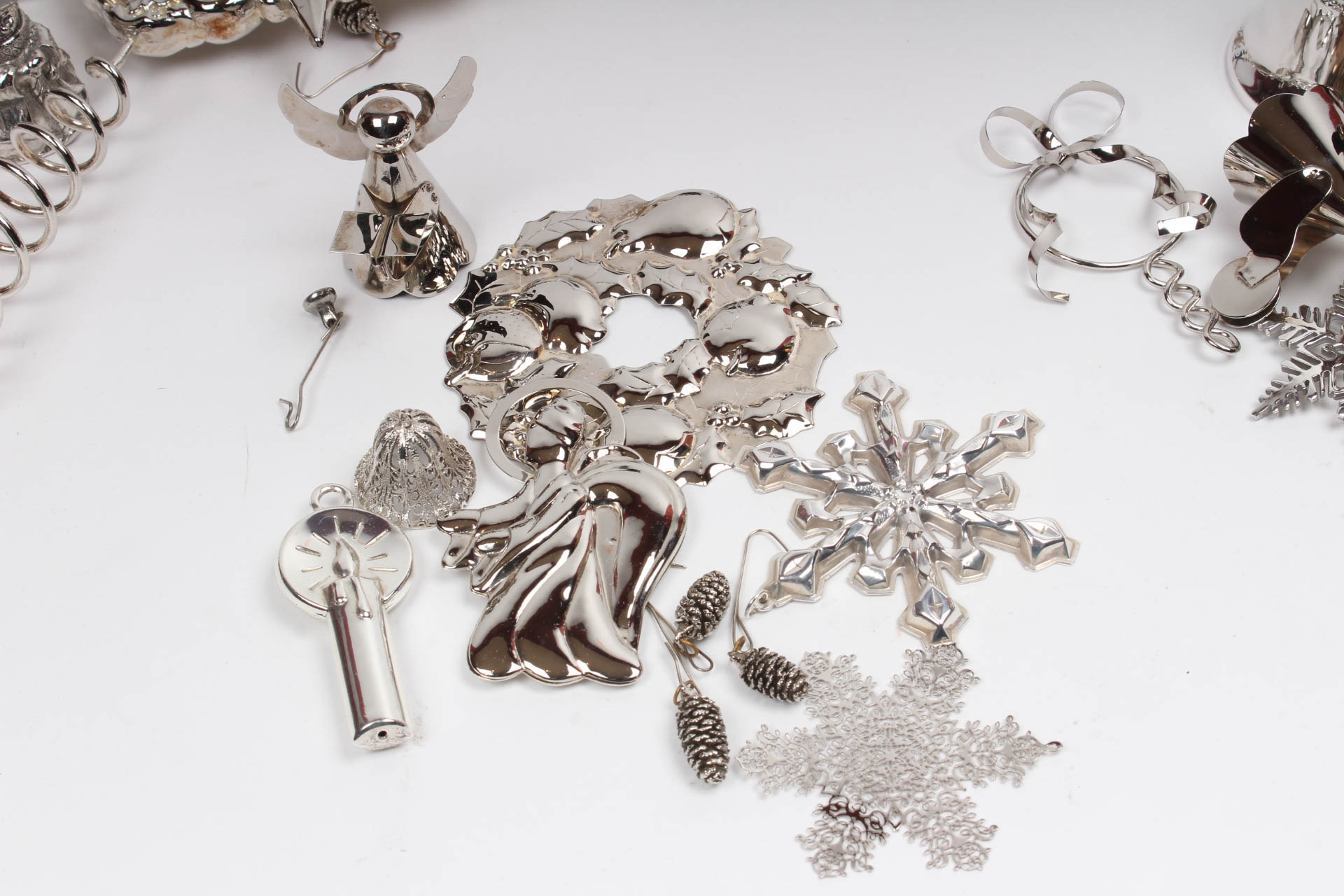 Silver Plate and Pewter Christmas Ornaments