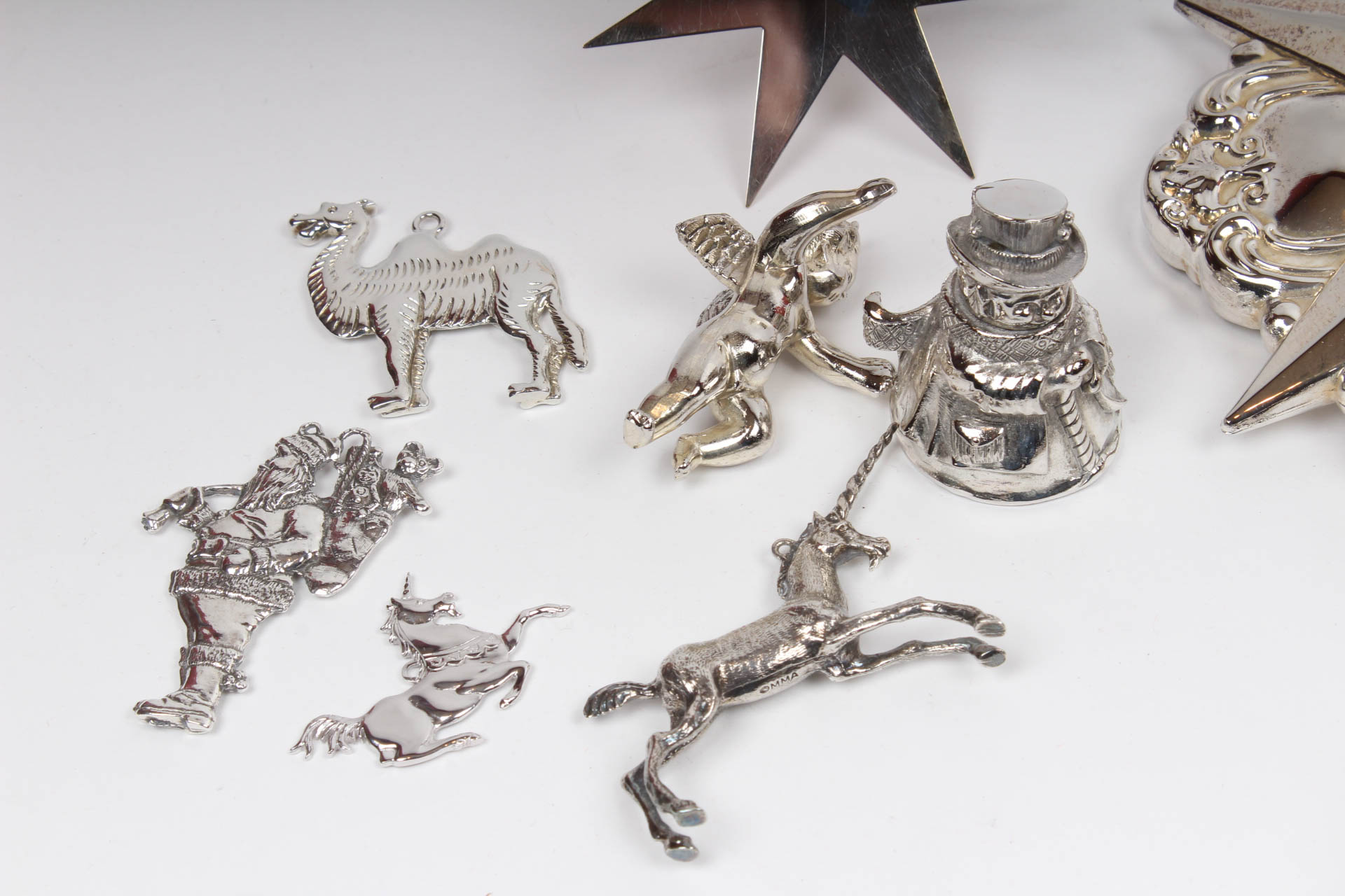 Silver Plate and Pewter Christmas Ornaments