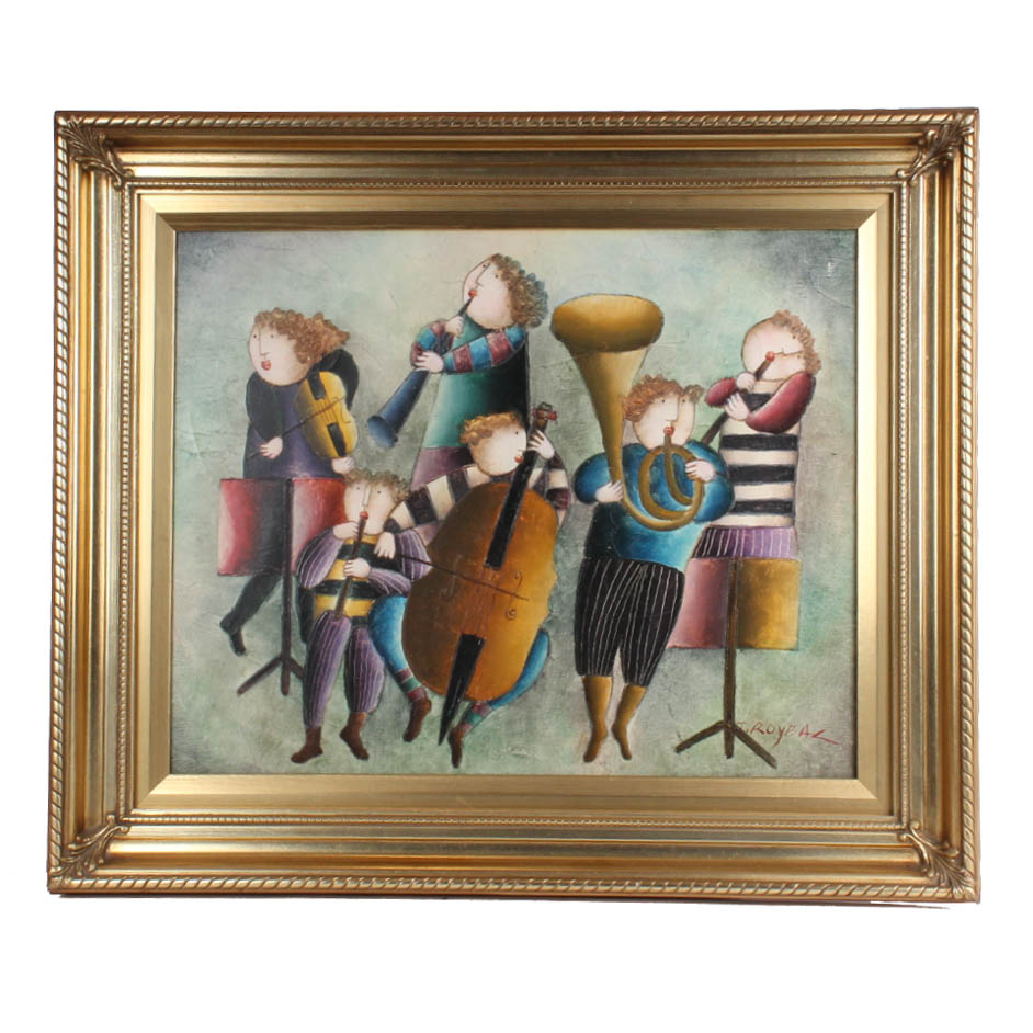 J. Roybal Original Oil on Canvas "The Sextet"