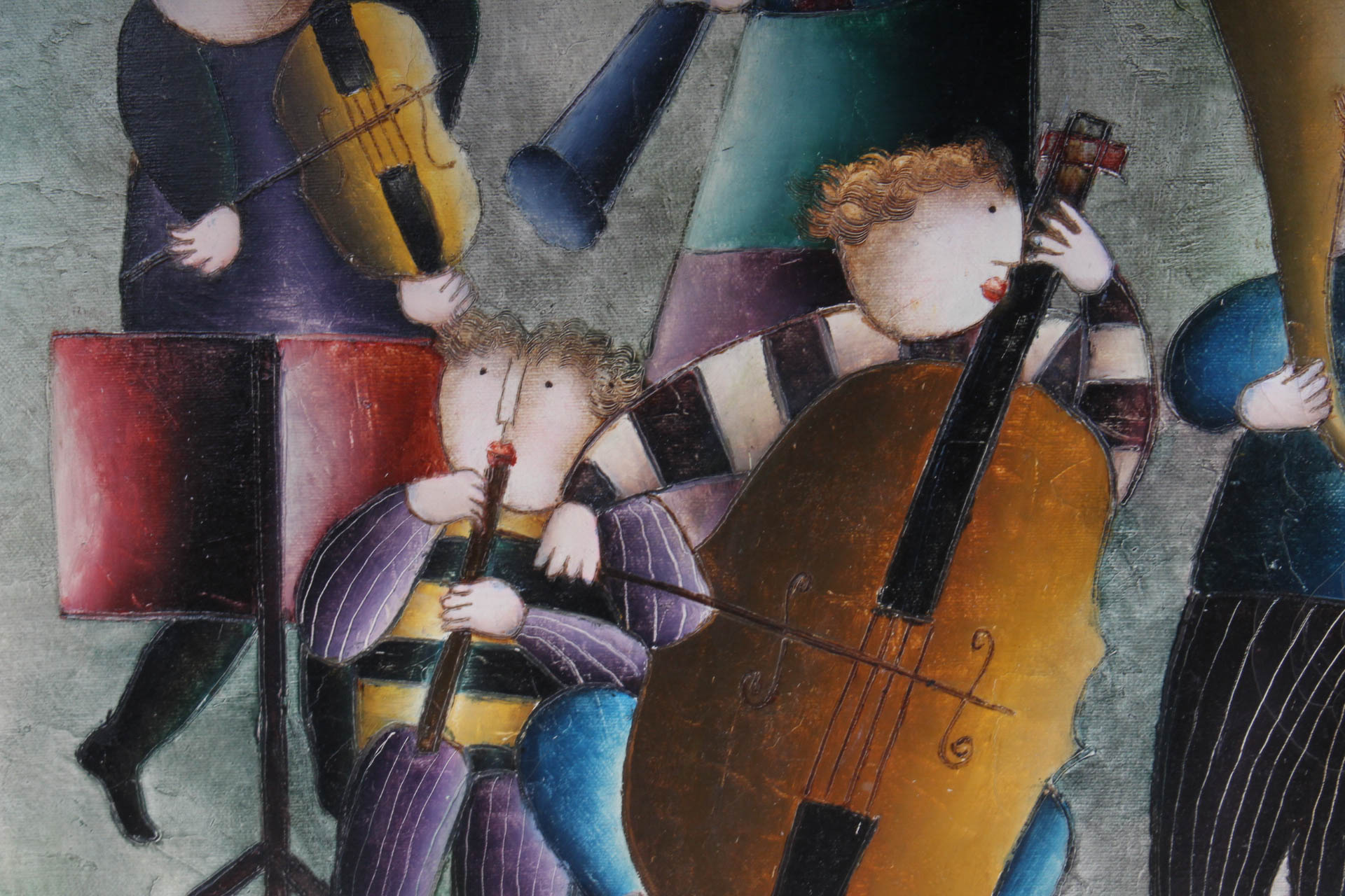 J. Roybal Original Oil on Canvas "The Sextet"